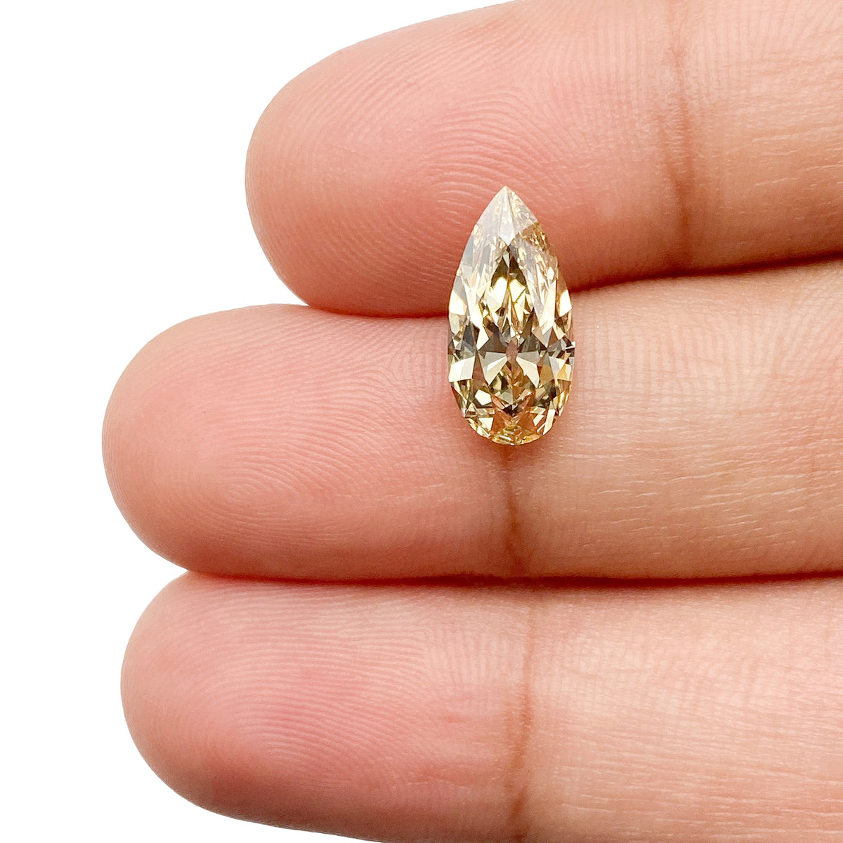 1.58ct | Champagne VS1 Pear Shape Old Mine Cut Diamond (GIA) - Modern Rustic Diamond
