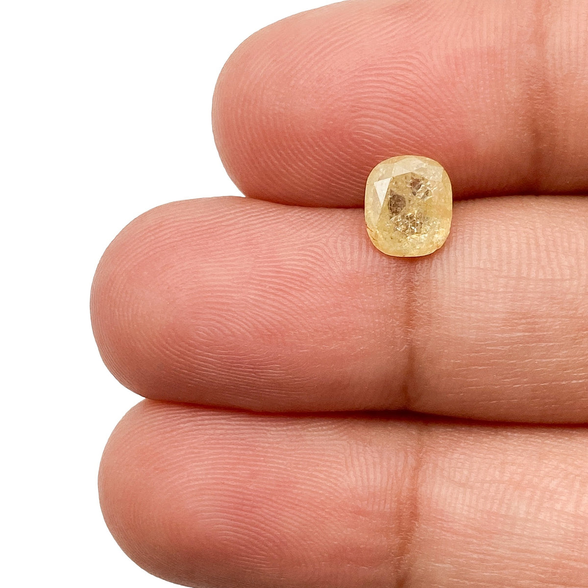 0.99ct | Rustic Whitish Yellow Cushion Shape Brilliant Cut Diamond - Modern Rustic Diamond