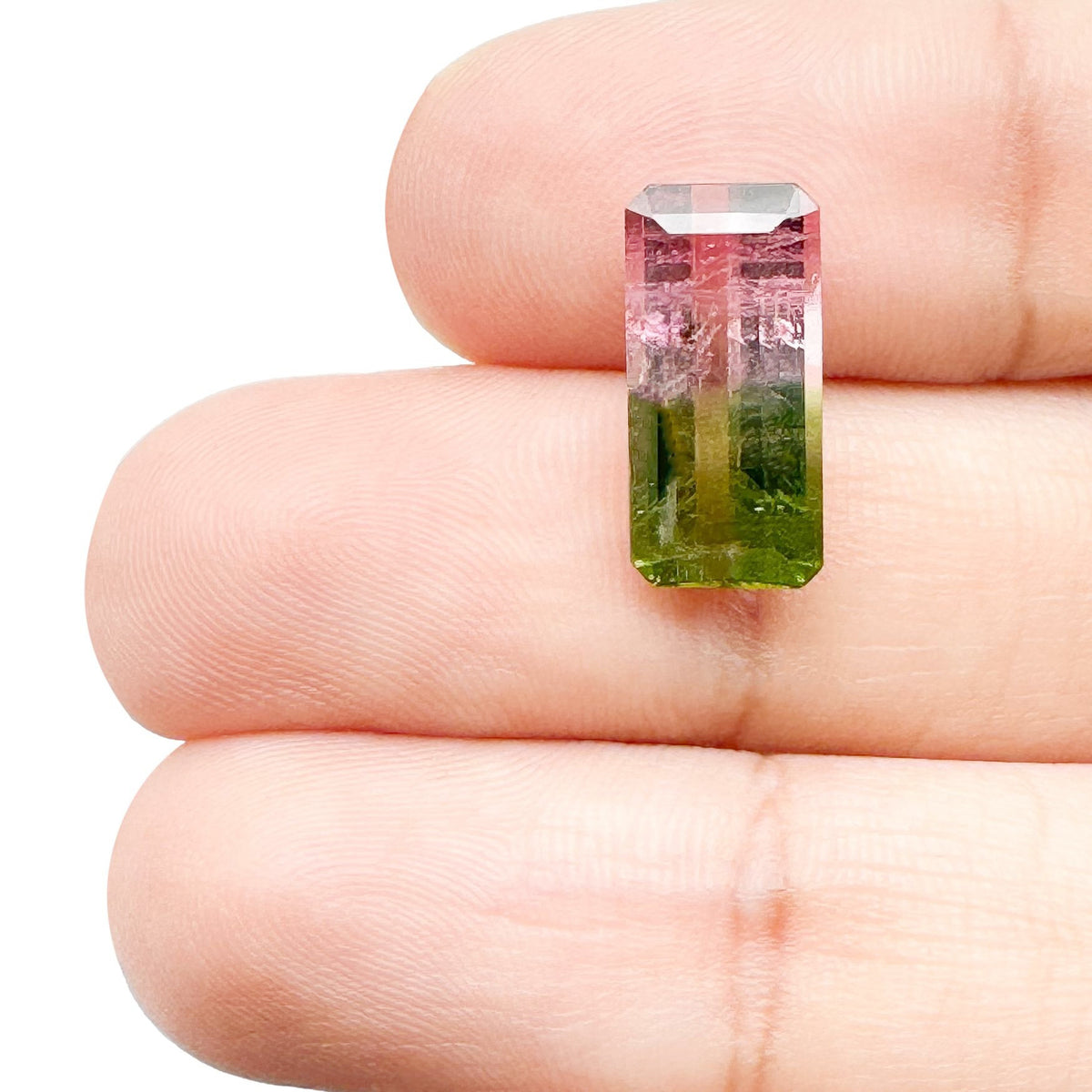 4.03ct |  Emerald Shape Step Cut Tourmaline - Modern Rustic Diamond
