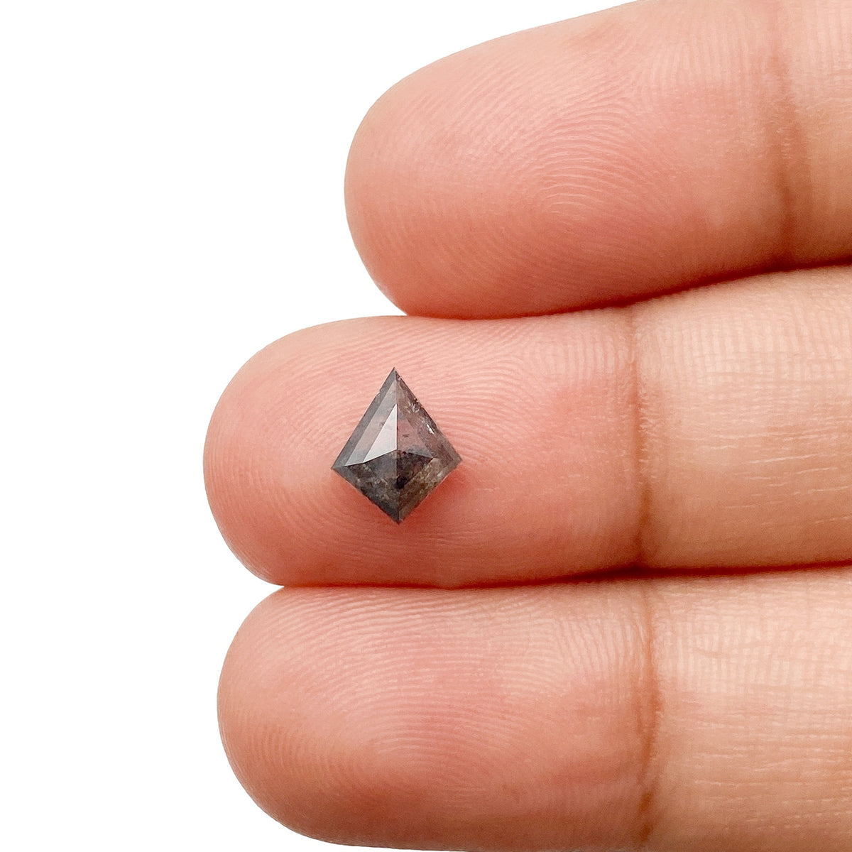 0.76ct | Salt &amp; Pepper Kite Shape Step Cut Diamond - Modern Rustic Diamond