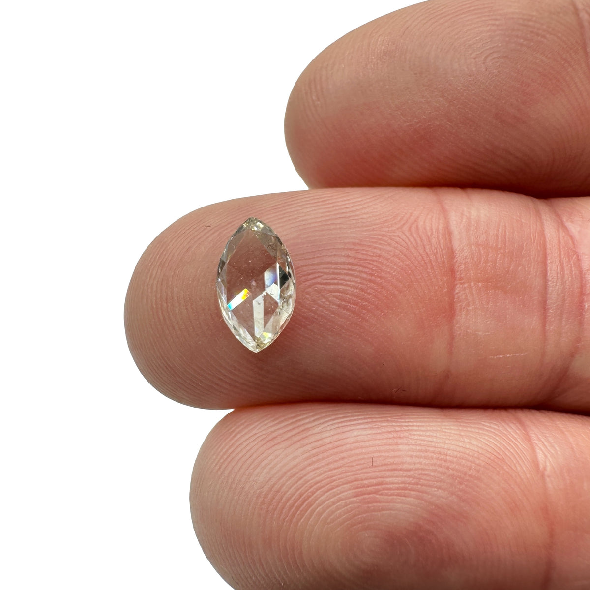 0.89ct | Champagne VVS Marquise Shape Rose Cut Diamond - Modern Rustic Diamond