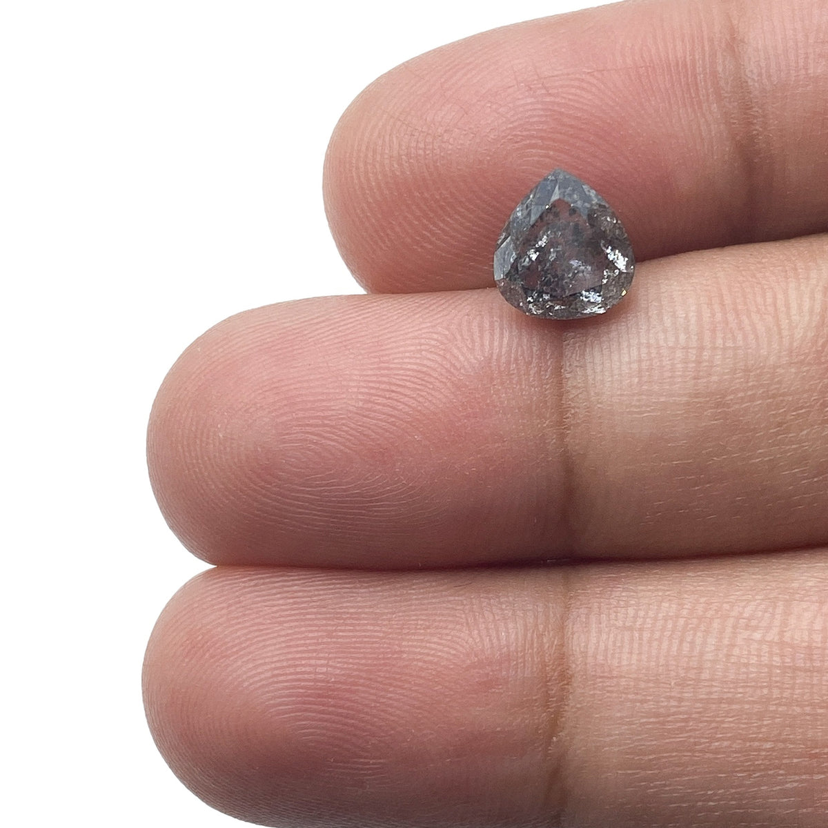 1.72ct | Salt &amp; Pepper Pear Shape Brilliant Cut Diamond - Modern Rustic Diamond