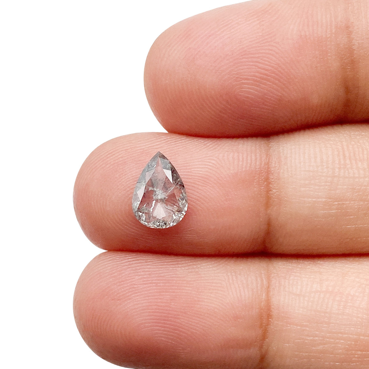 0.75ct | Rustic Pear Shape Rose Cut Diamond - Modern Rustic Diamond