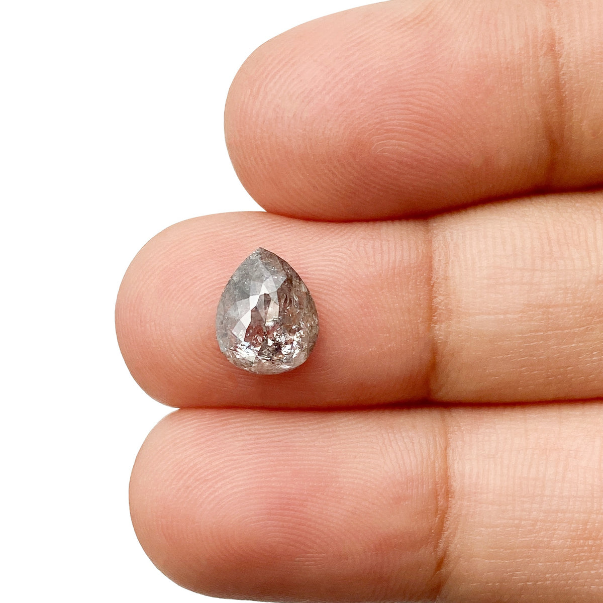 1.37ct | Rustic Pear Shape Rose Cut Diamond - Modern Rustic Diamond