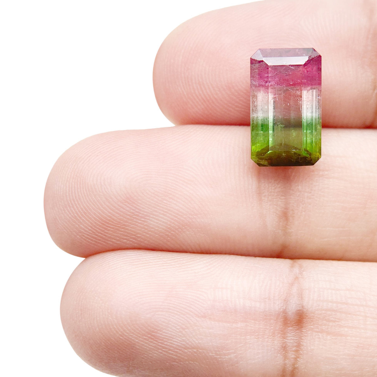 4.26ct |  Emerald Shape Step Cut Tourmaline - Modern Rustic Diamond