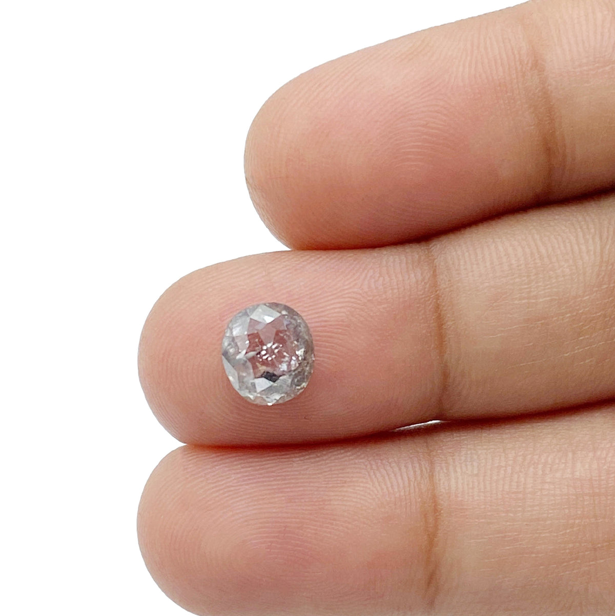 1.27ct | Salt &amp; Pepper Cushion Shape Rose Cut Diamond - Modern Rustic Diamond