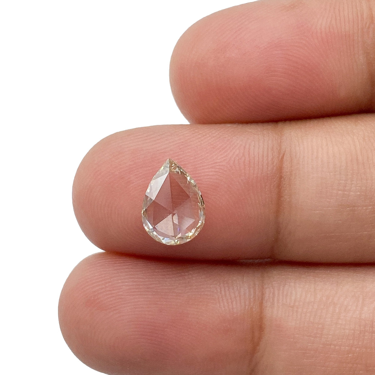 1.04ct | Champagne VS Pear Shape Rose Cut Diamond - Modern Rustic Diamond