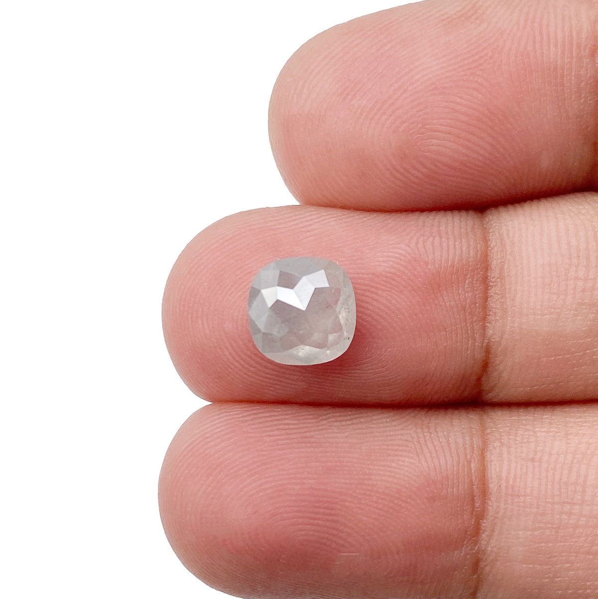 1.35ct | Salt &amp; Pepper Cushion Shape Rose Cut Diamond - Modern Rustic Diamond