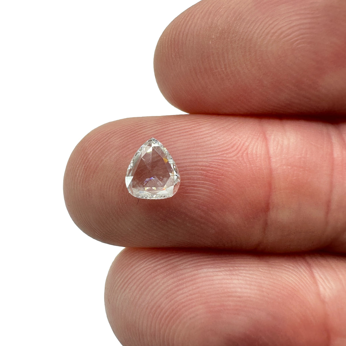 0.63ct | E/VVS2 Pear Shape Rose Cut Diamond (GIA) - Modern Rustic Diamond