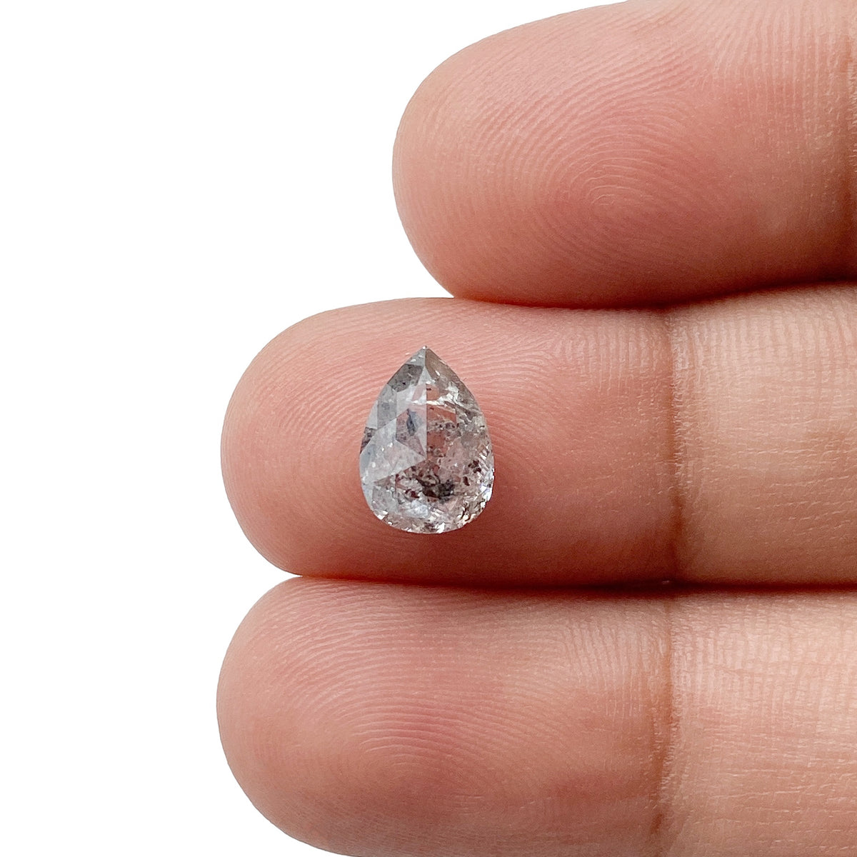 1.67ct | Rustic Pear Shape Rose Cut Diamond - Modern Rustic Diamond