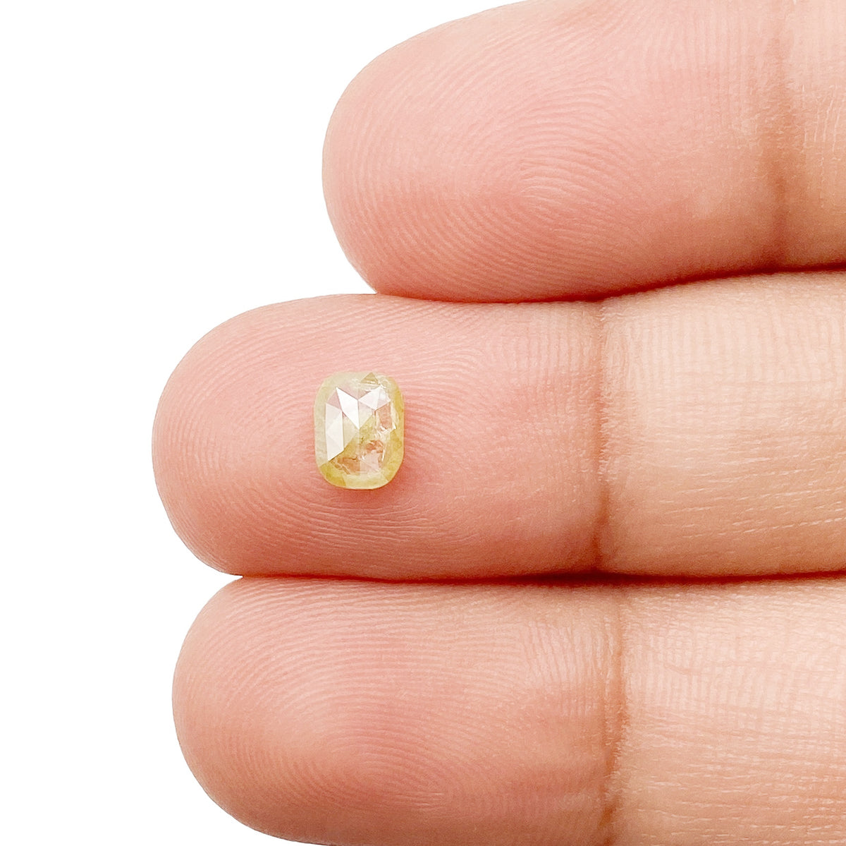 0.46ct | Rustic Yellow  Cushion Shape Rose Cut Diamond - Modern Rustic Diamond