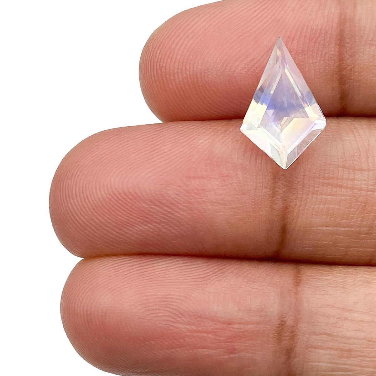 1.58ct |  Kite Shape Step Cut Moonstone - Modern Rustic Diamond