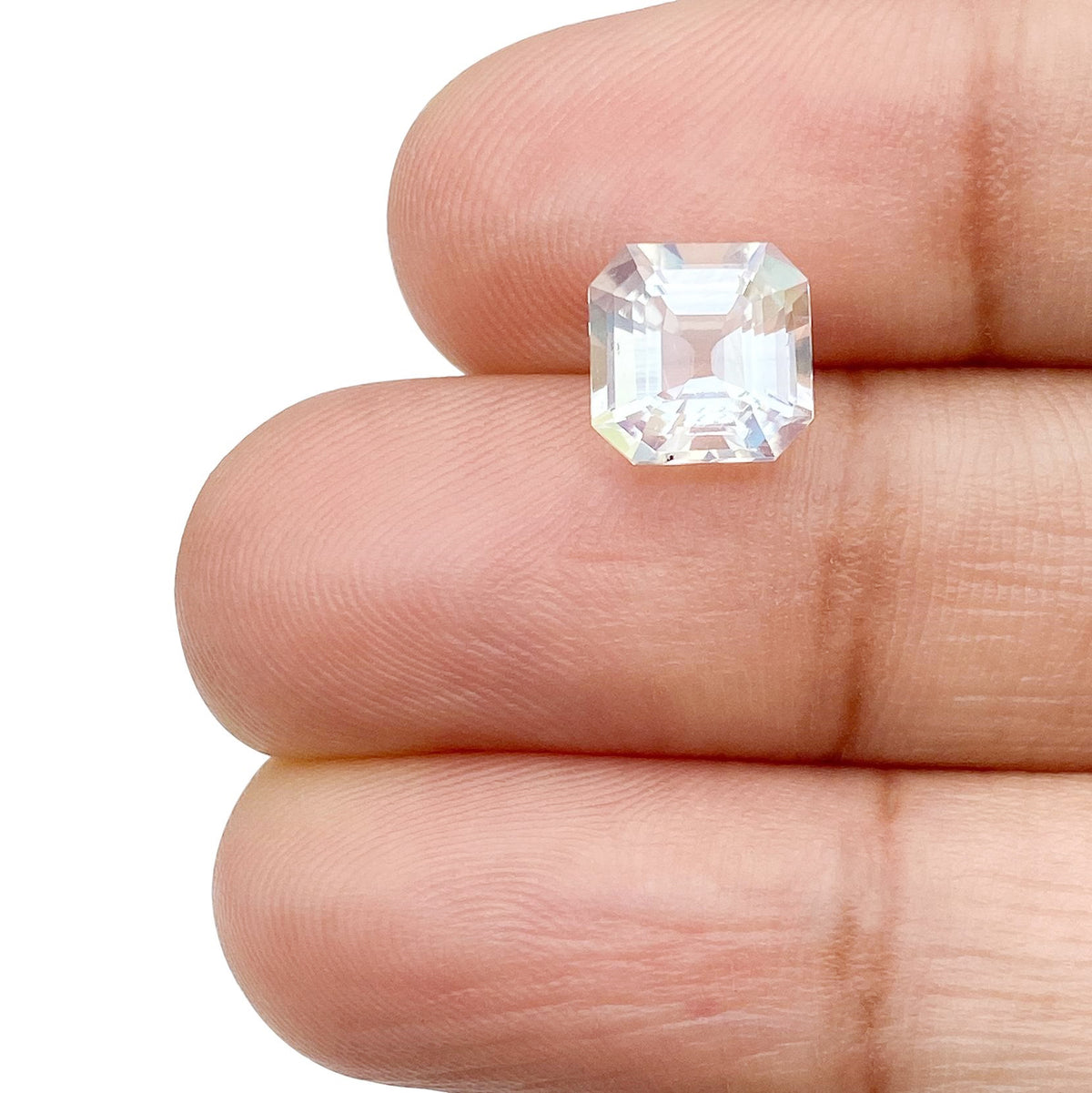 1.62ct |  Asscher Shape Step Cut Moonstone - Modern Rustic Diamond
