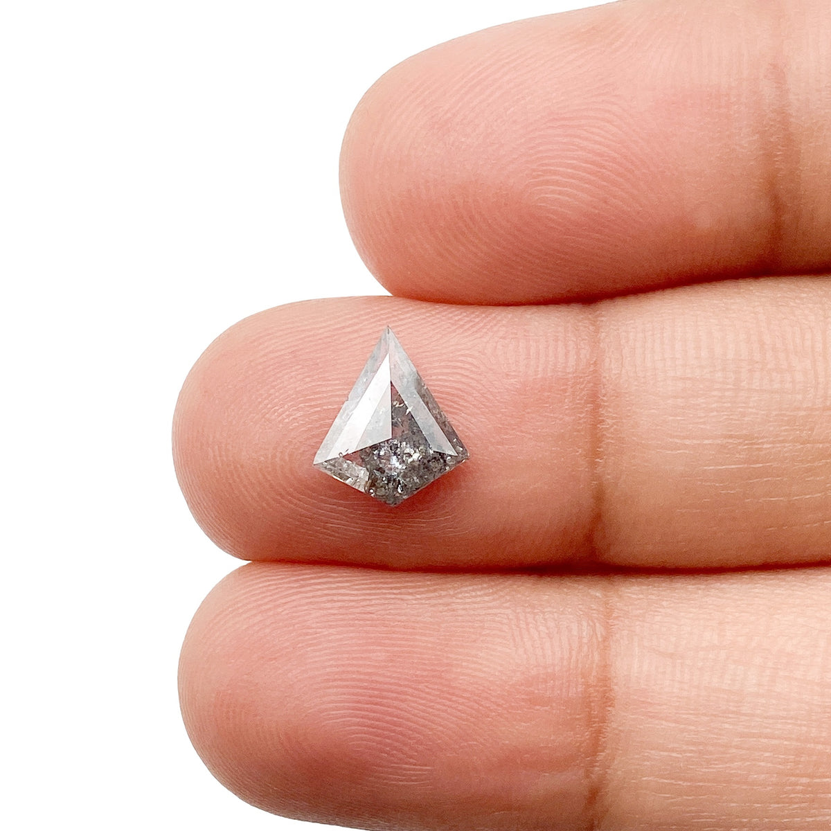 0.75ct | Salt &amp; Pepper Kite Shape Step Cut Diamond - Modern Rustic Diamond