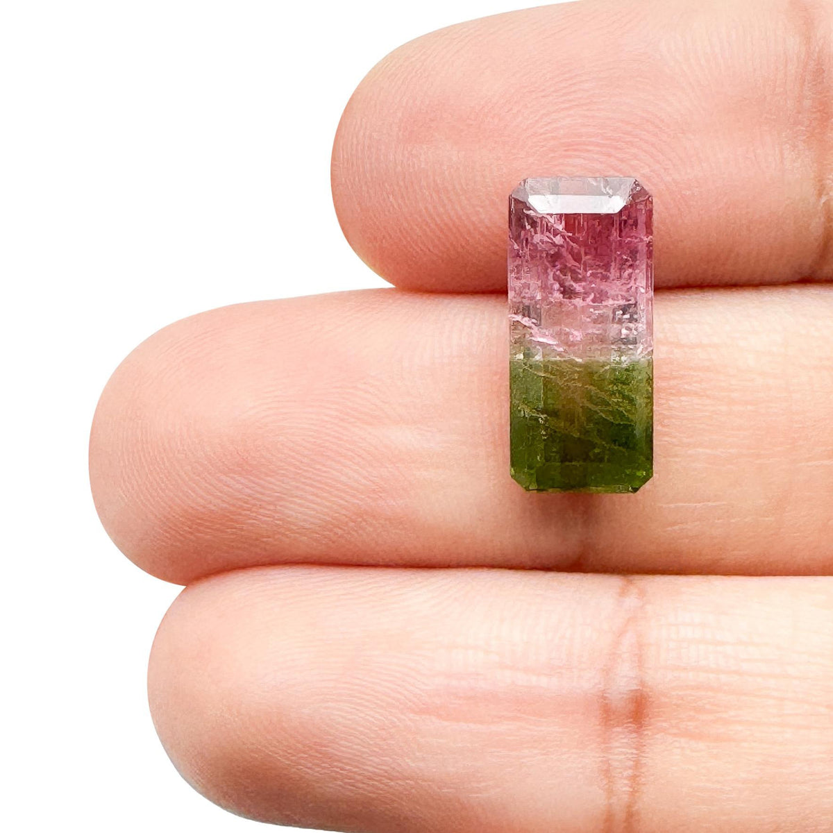 4.03ct |  Emerald Shape Step Cut Tourmaline - Modern Rustic Diamond