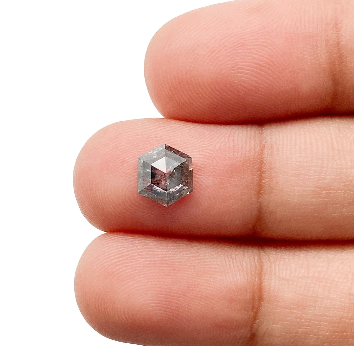 0.93ct | Rustic Hexagon Shape Rose Cut Diamond - Modern Rustic Diamond