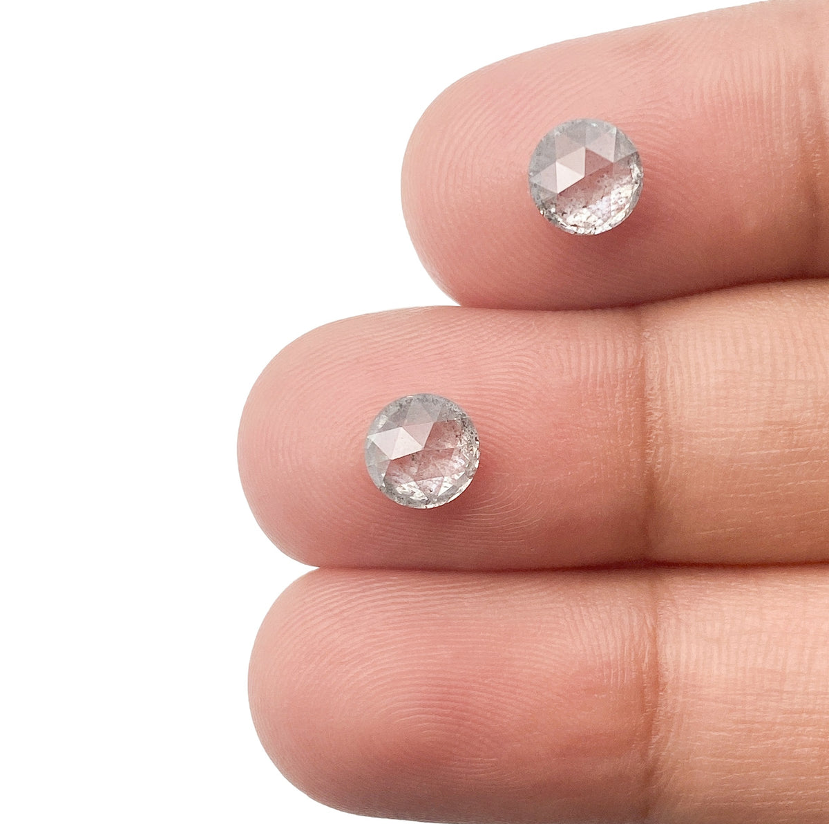 1.56cttw | Rustic Round Shape Brilliant Cut Diamond Matched Pair - Modern Rustic Diamond