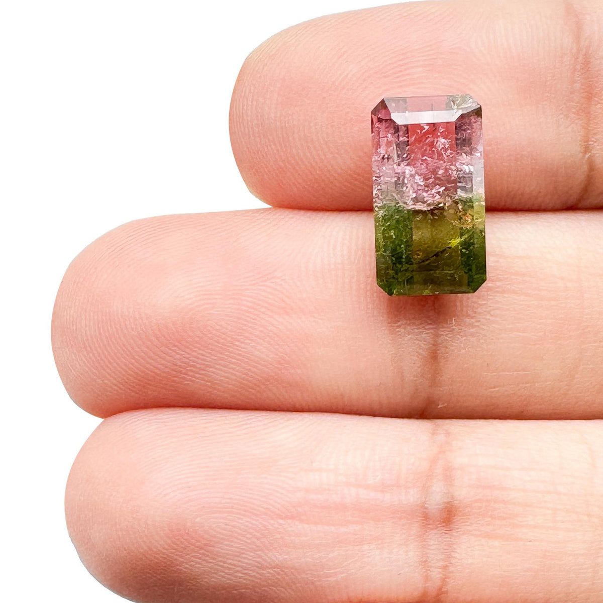 3.67ct |  Emerald Shape Step Cut Tourmaline - Modern Rustic Diamond