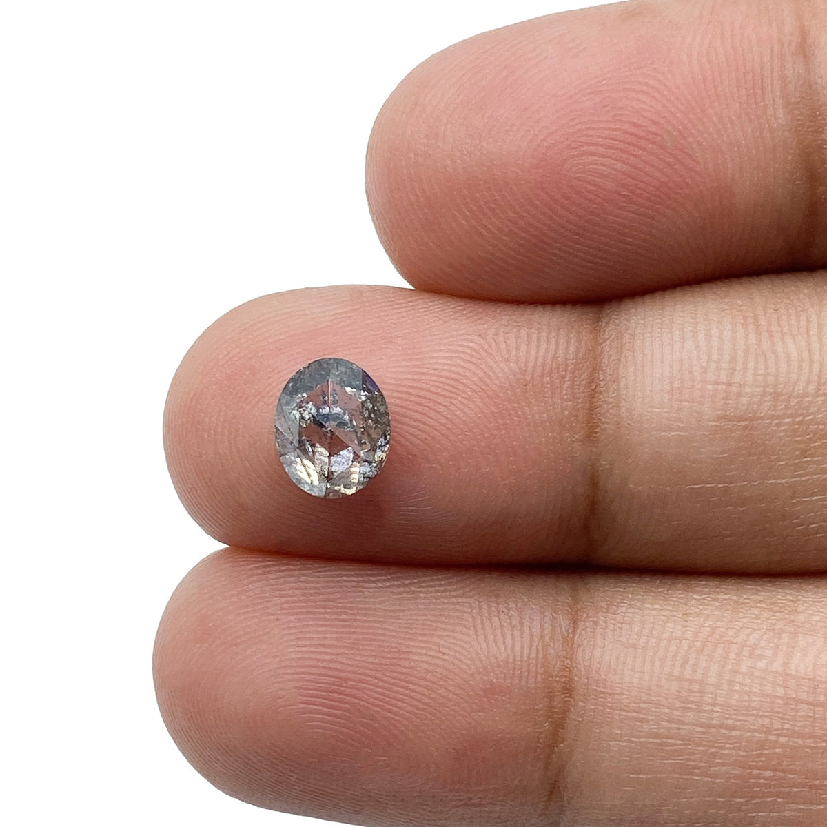 1.18ct | Salt &amp; Pepper Oval Shape Rose Cut Diamond - Modern Rustic Diamond