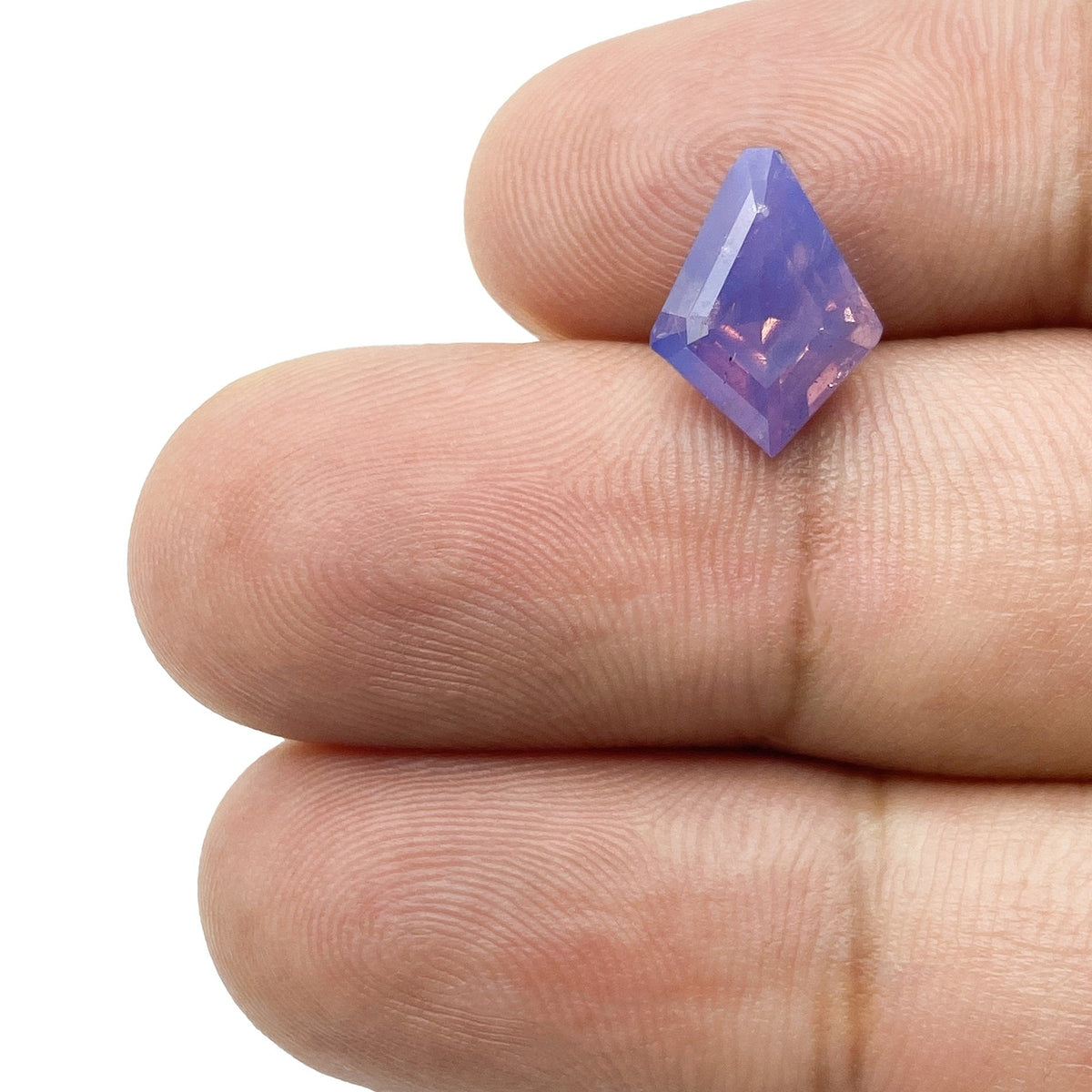 2.86ct | Step Cut Kite Shape Purple Blue Silky Sapphire-Modern Rustic Diamond