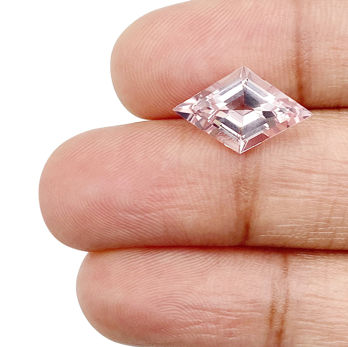 2.34ct |  Lozenge Shape Step Cut Morganite - Modern Rustic Diamond