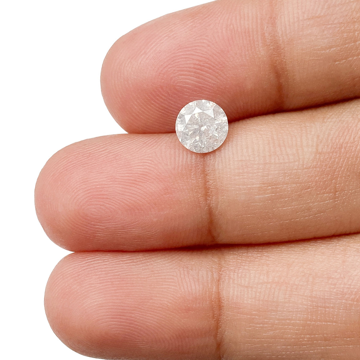 1.01ct | Salt &amp; Pepper Round Shape Brilliant Cut Diamond - Modern Rustic Diamond