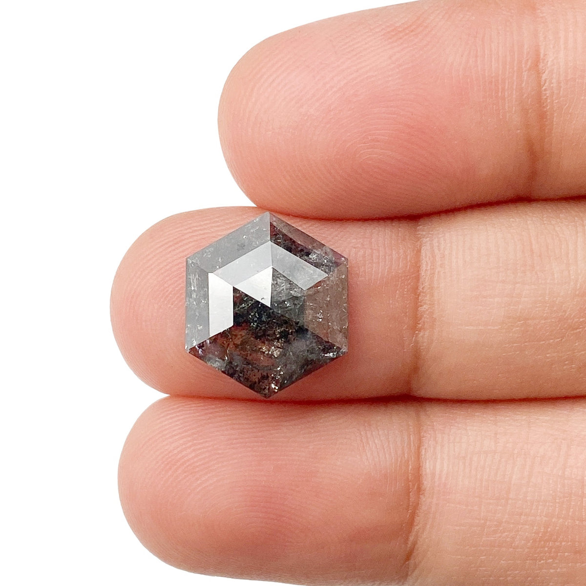 3.11ct | Rustic Hexagon Shape Rose Cut Diamond - Modern Rustic Diamond