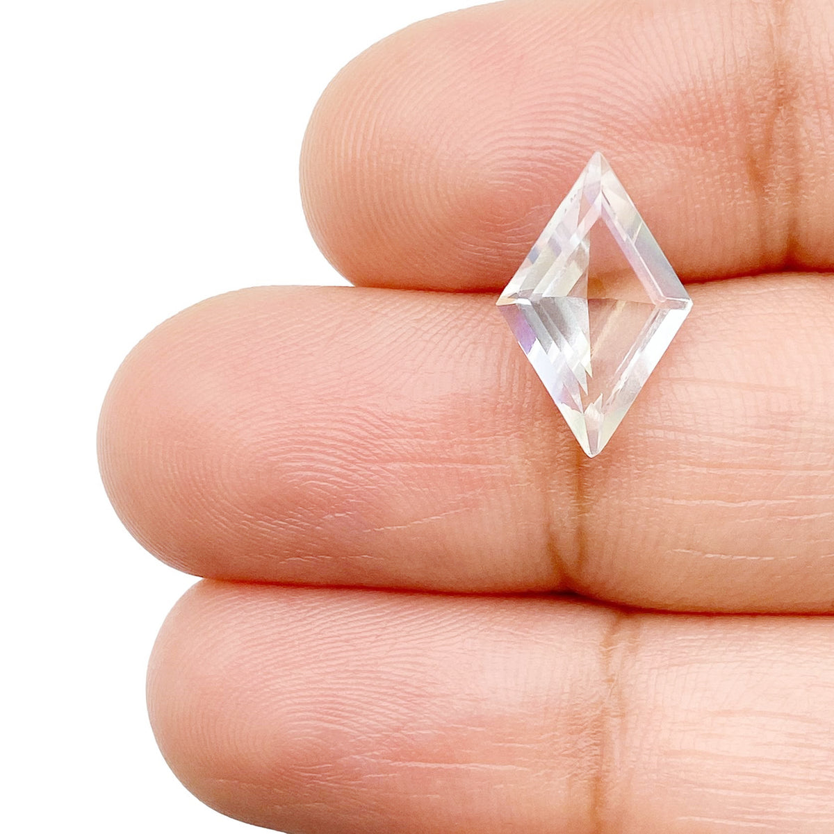 1.85ct |  Lozenge Shape Step Cut Moonstone - Modern Rustic Diamond
