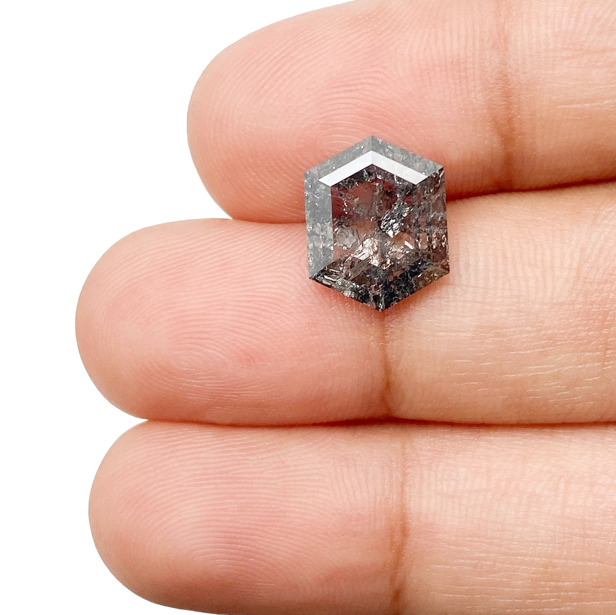 3.57ct | Rustic Hexagon Shape Step Cut Diamond - Modern Rustic Diamond