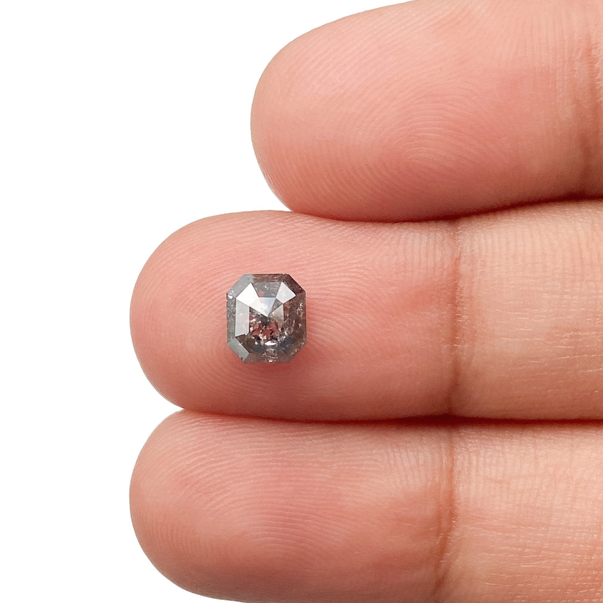 0.86ct | Salt &amp; Pepper Asscher Shape Step Cut Diamond - Modern Rustic Diamond