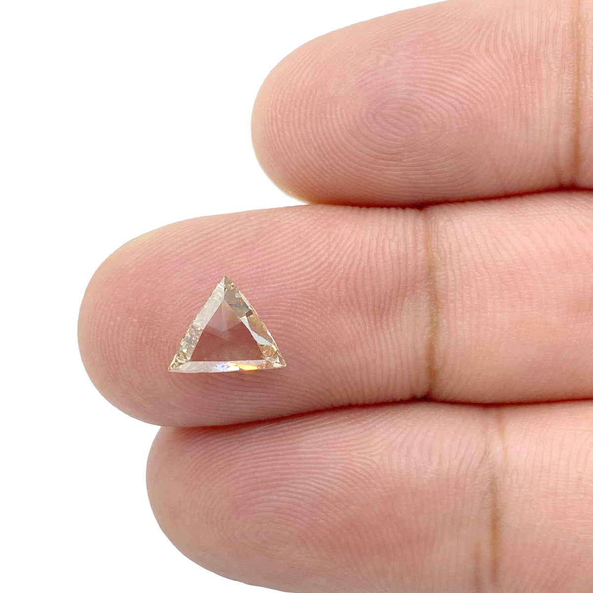 0.81ct | Champagne VVS Trilliant Shape Rose Cut Diamond - Modern Rustic Diamond