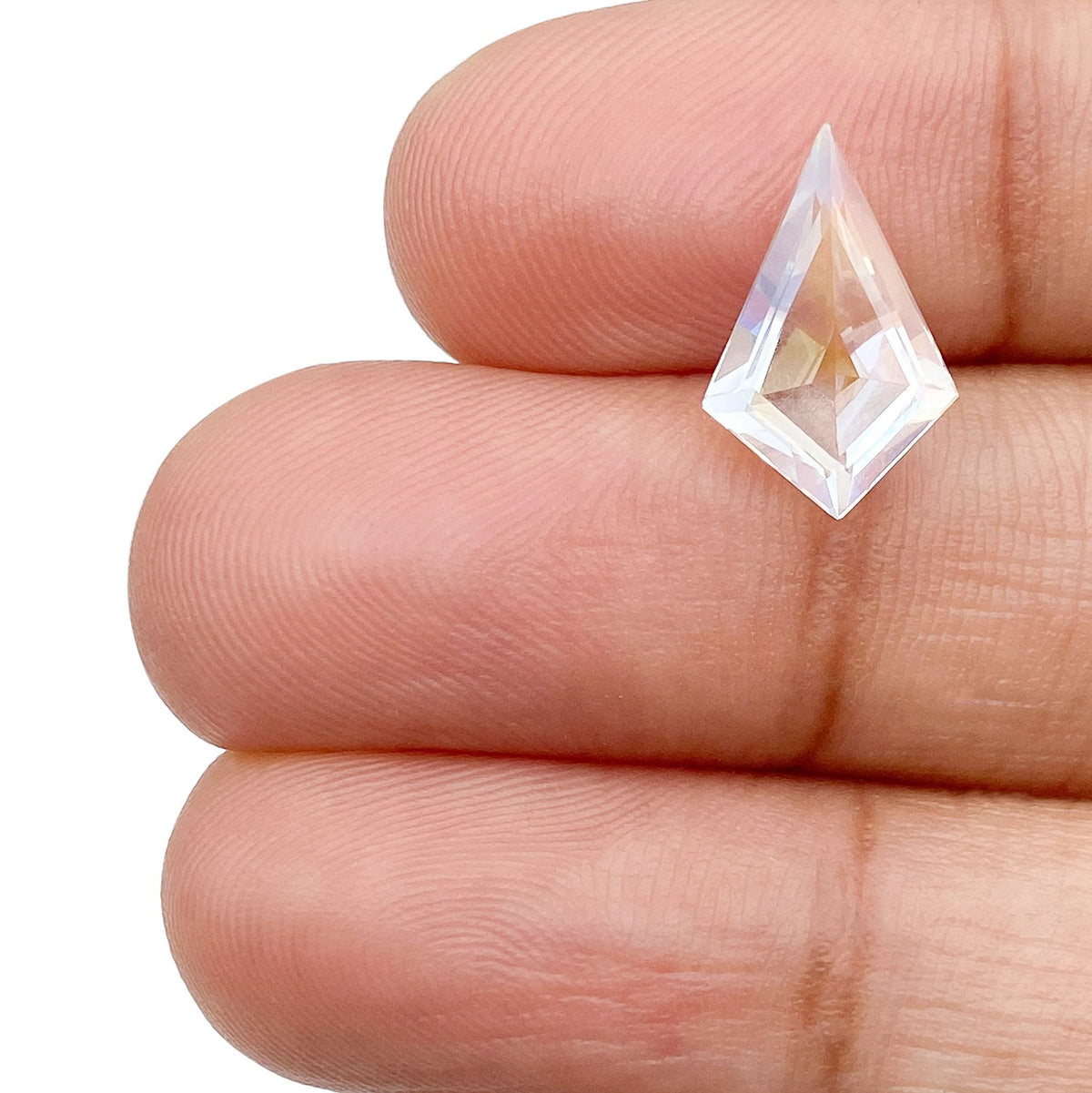 1.62ct |  Kite Shape Step Cut Moonstone - Modern Rustic Diamond