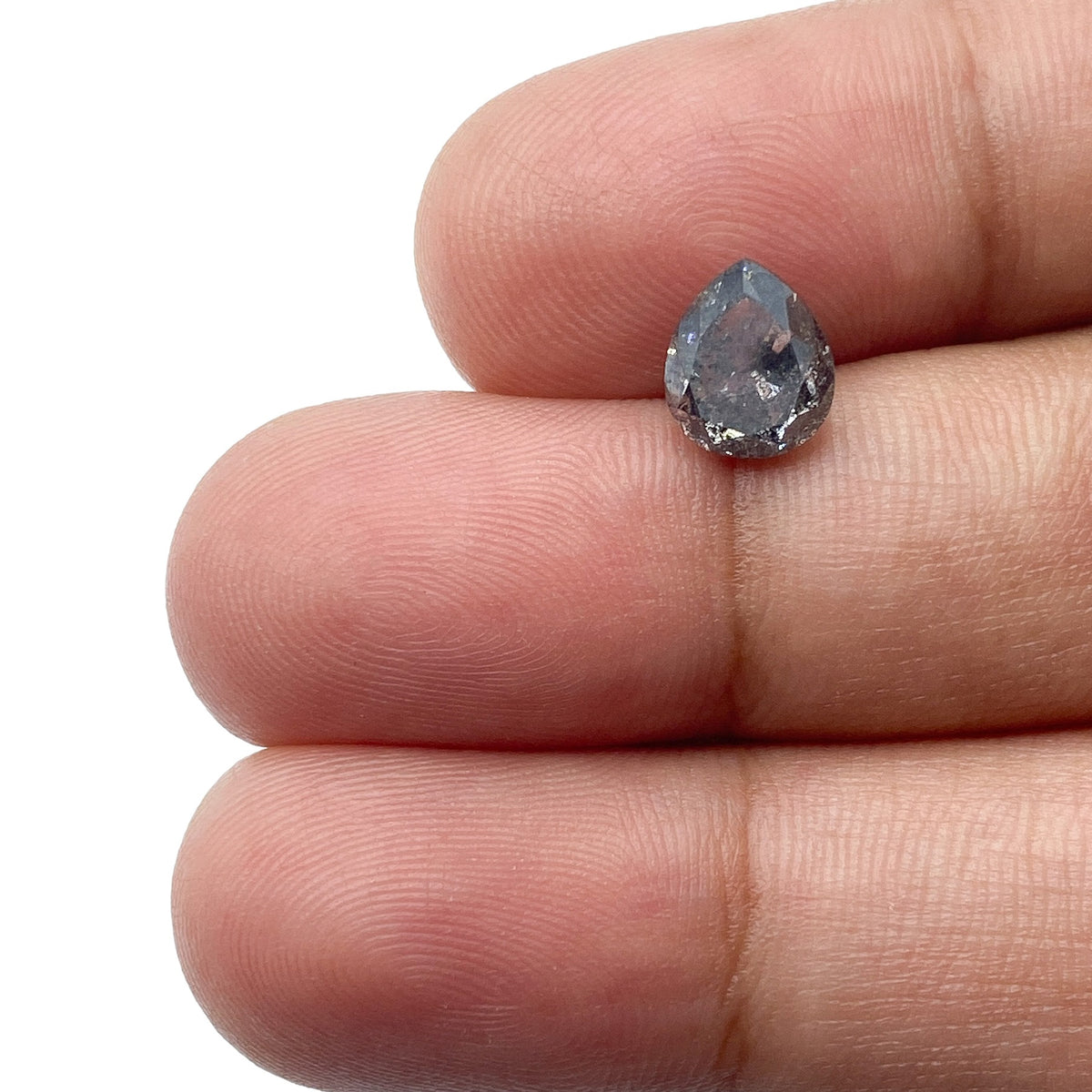1.64ct | Salt &amp; Pepper Pear Shape Brilliant Cut Diamond - Modern Rustic Diamond