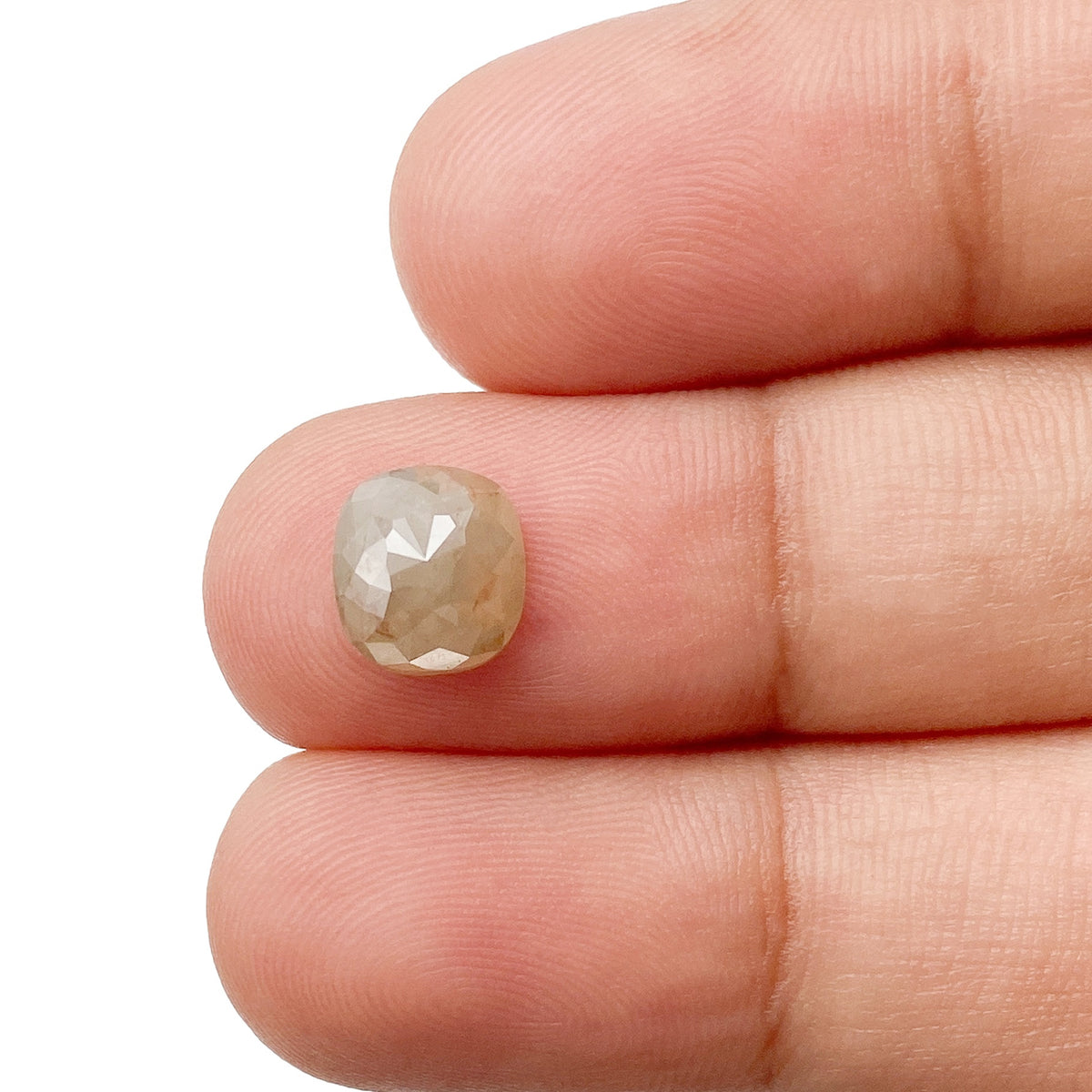 1.65ct | Salt &amp; Pepper Cushion Shape Rose Cut Diamond - Modern Rustic Diamond
