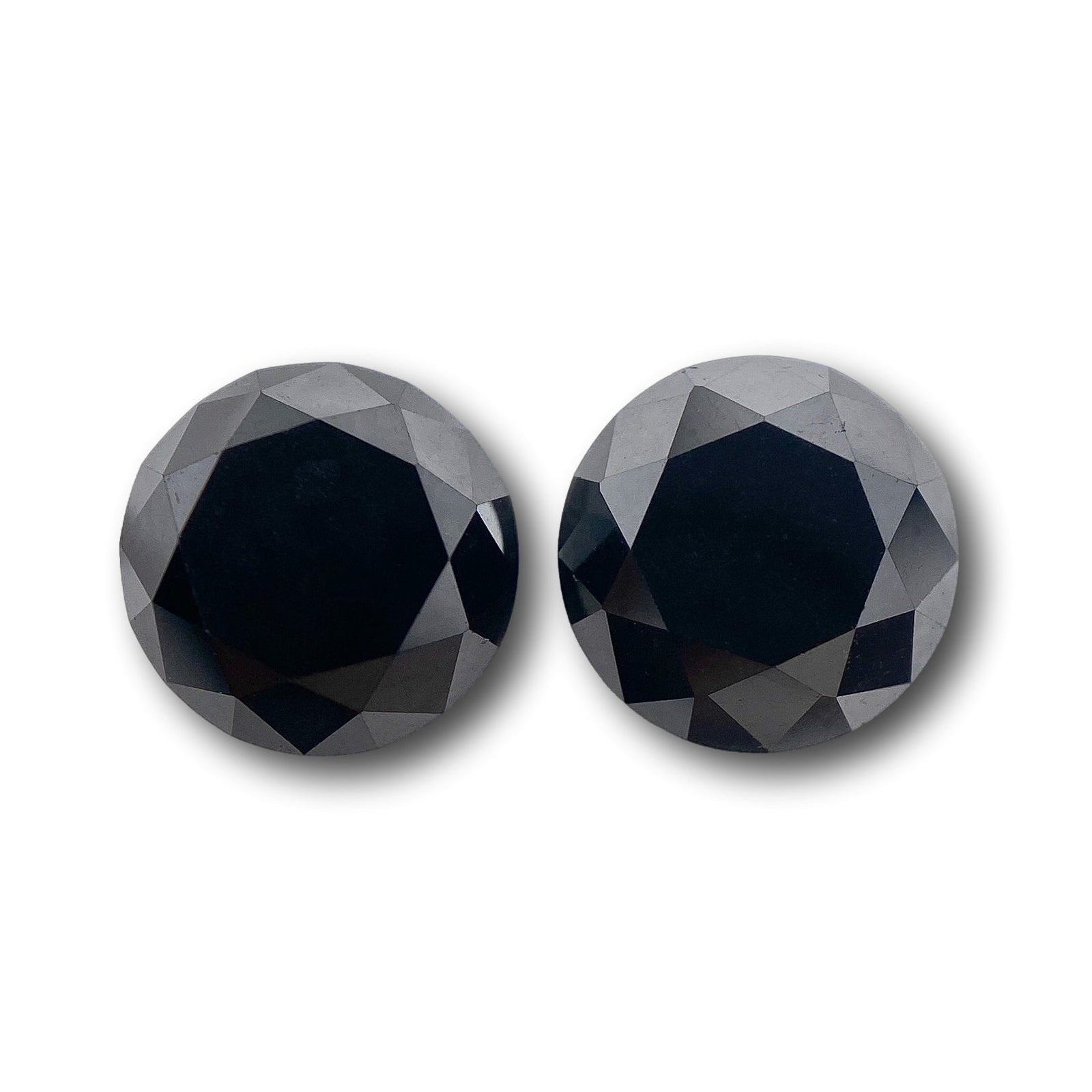 2.92cttw | Black Round Shape Brilliant Cut Diamond Matched Pair-Modern Rustic Diamond