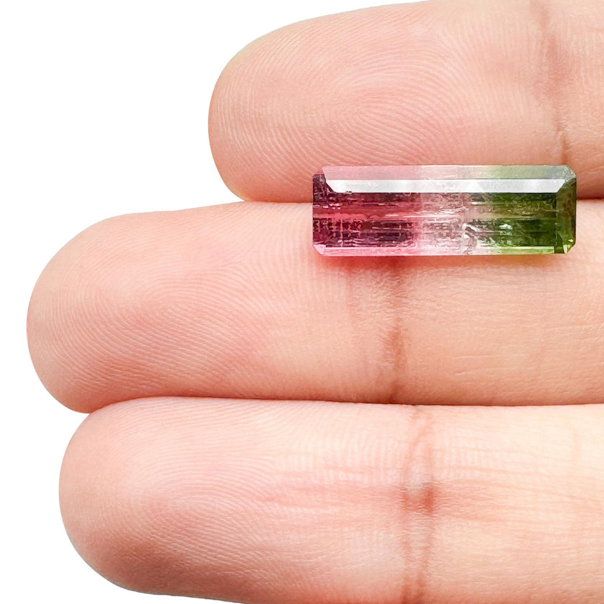 4.31ct |  Emerald Shape Step Cut Tourmaline - Modern Rustic Diamond