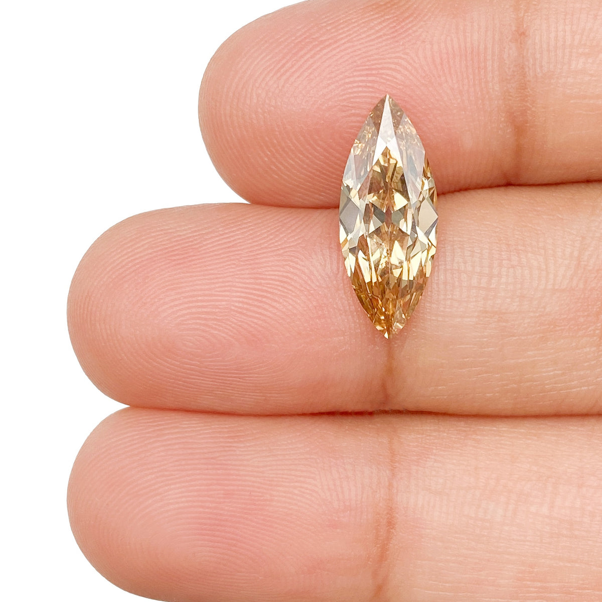 2.13ct | Champagne VS2 Marquise Shape Old Mine Cut Diamond (GIA) - Modern Rustic Diamond