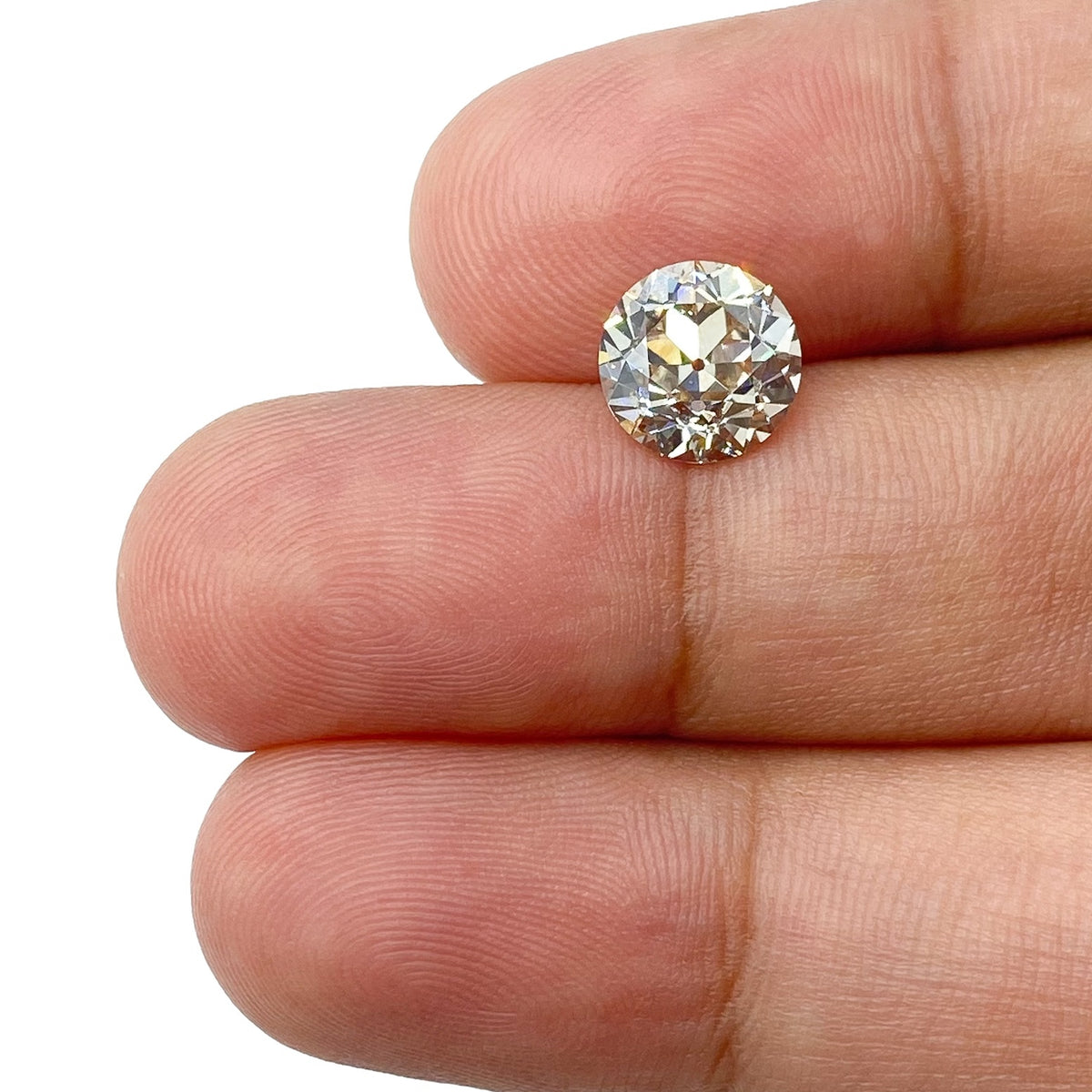 2.03ct | Light Brown VVS Round Shape Old European Cut Diamond - Modern Rustic Diamond