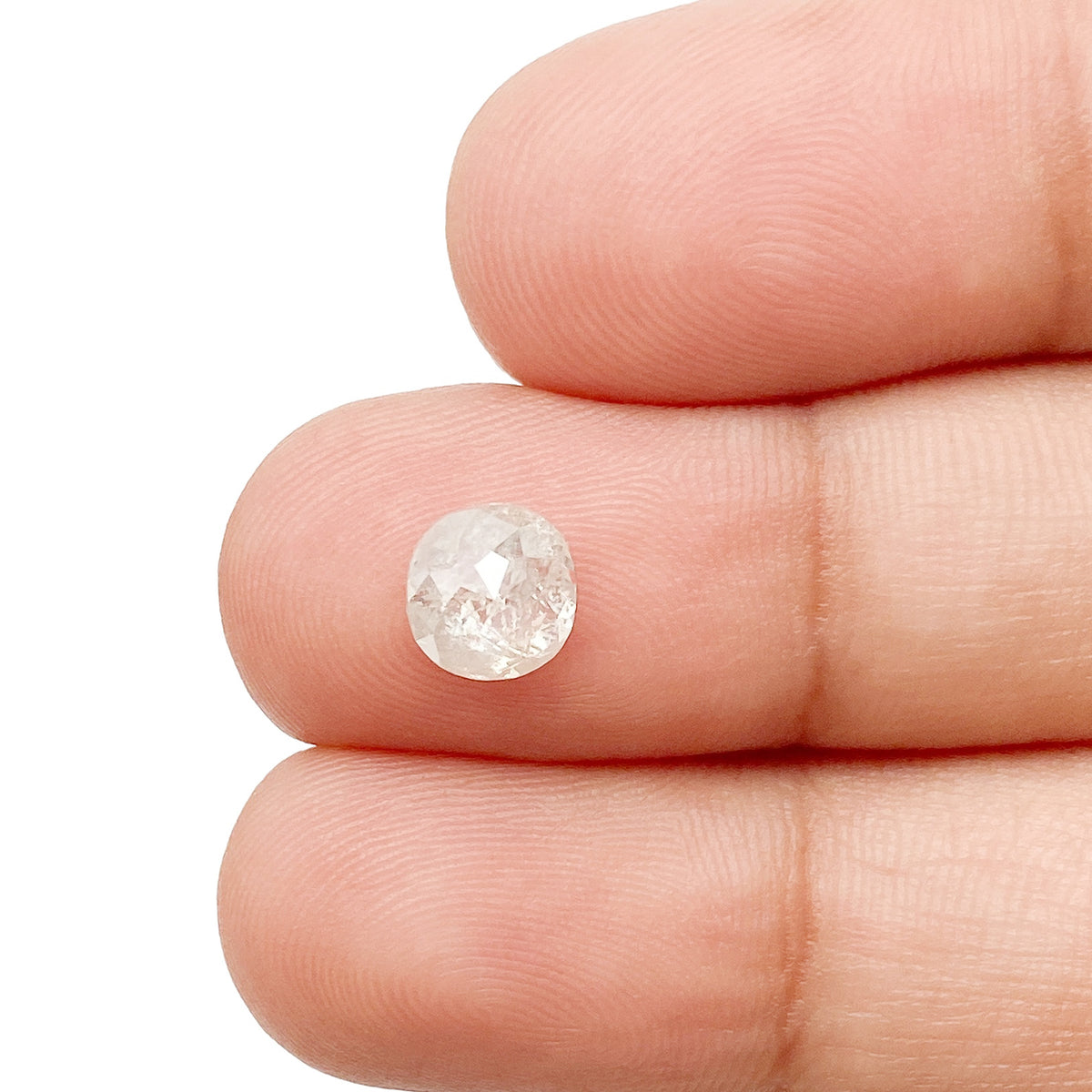 1.02ct | Salt & Pepper Cushion Shape Rose Cut Diamond - Modern Rustic Diamond