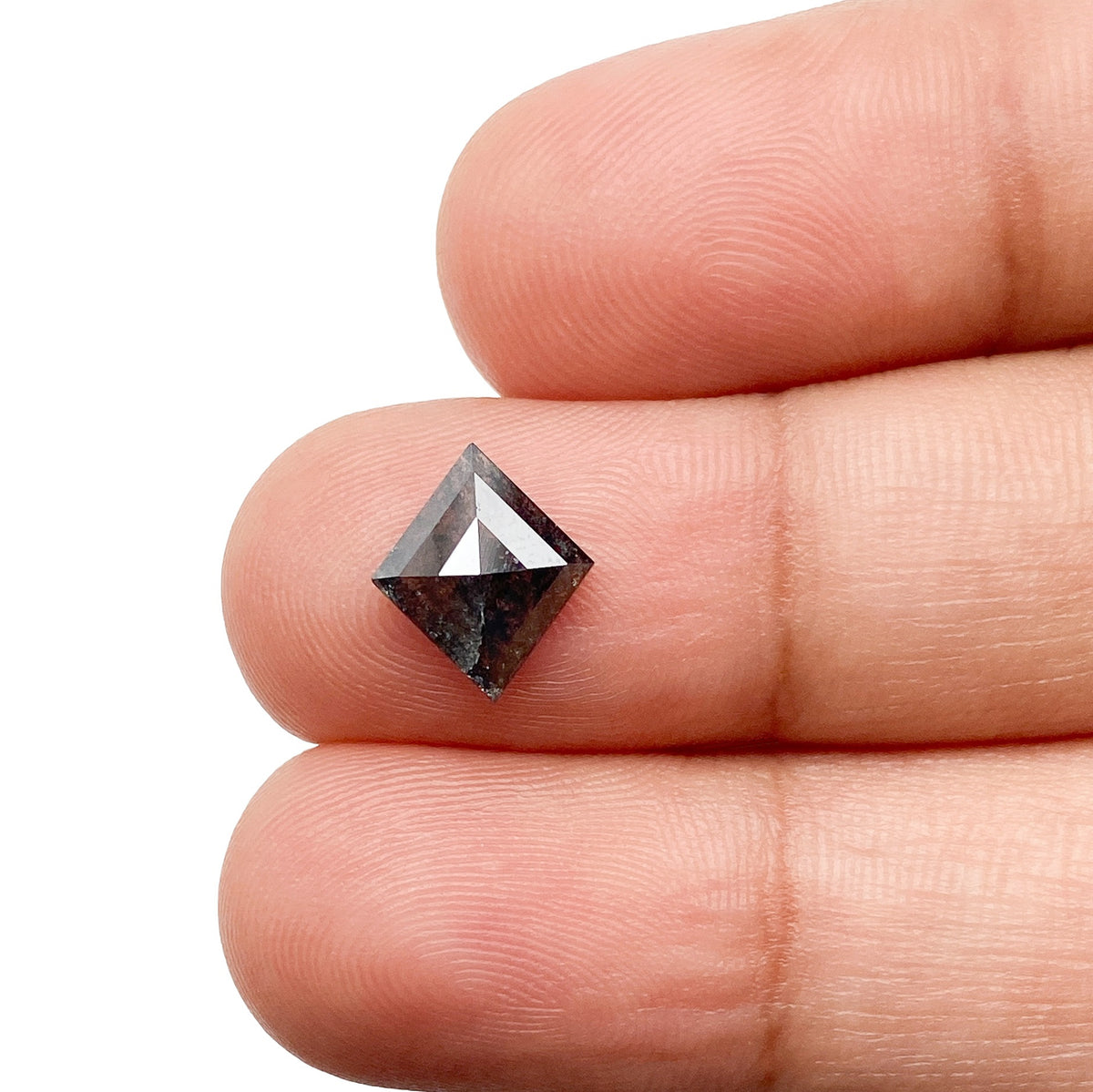 1.18ct | Salt &amp; Pepper Lozenge Shape Rose Cut Diamond - Modern Rustic Diamond