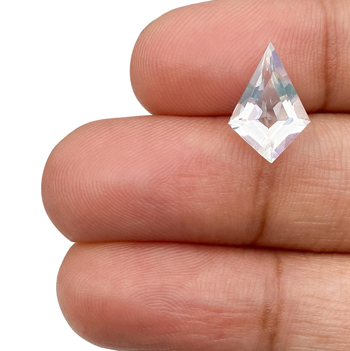 1.60ct |  Kite Shape Step Cut Moonstone - Modern Rustic Diamond