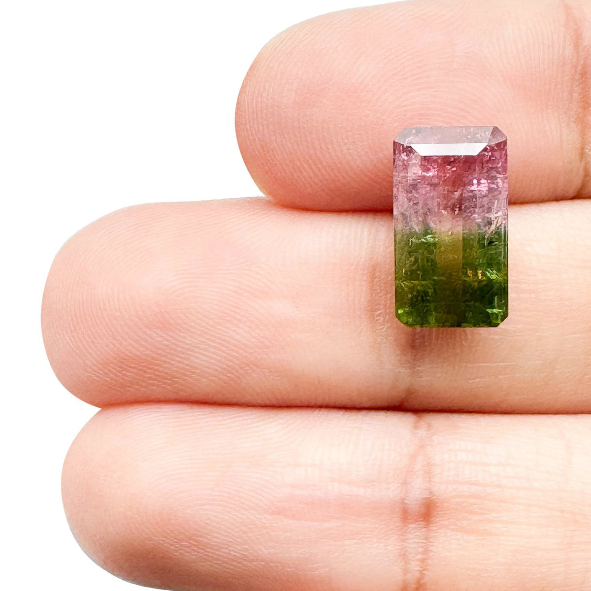 4.75ct |  Emerald Shape Step Cut Tourmaline - Modern Rustic Diamond