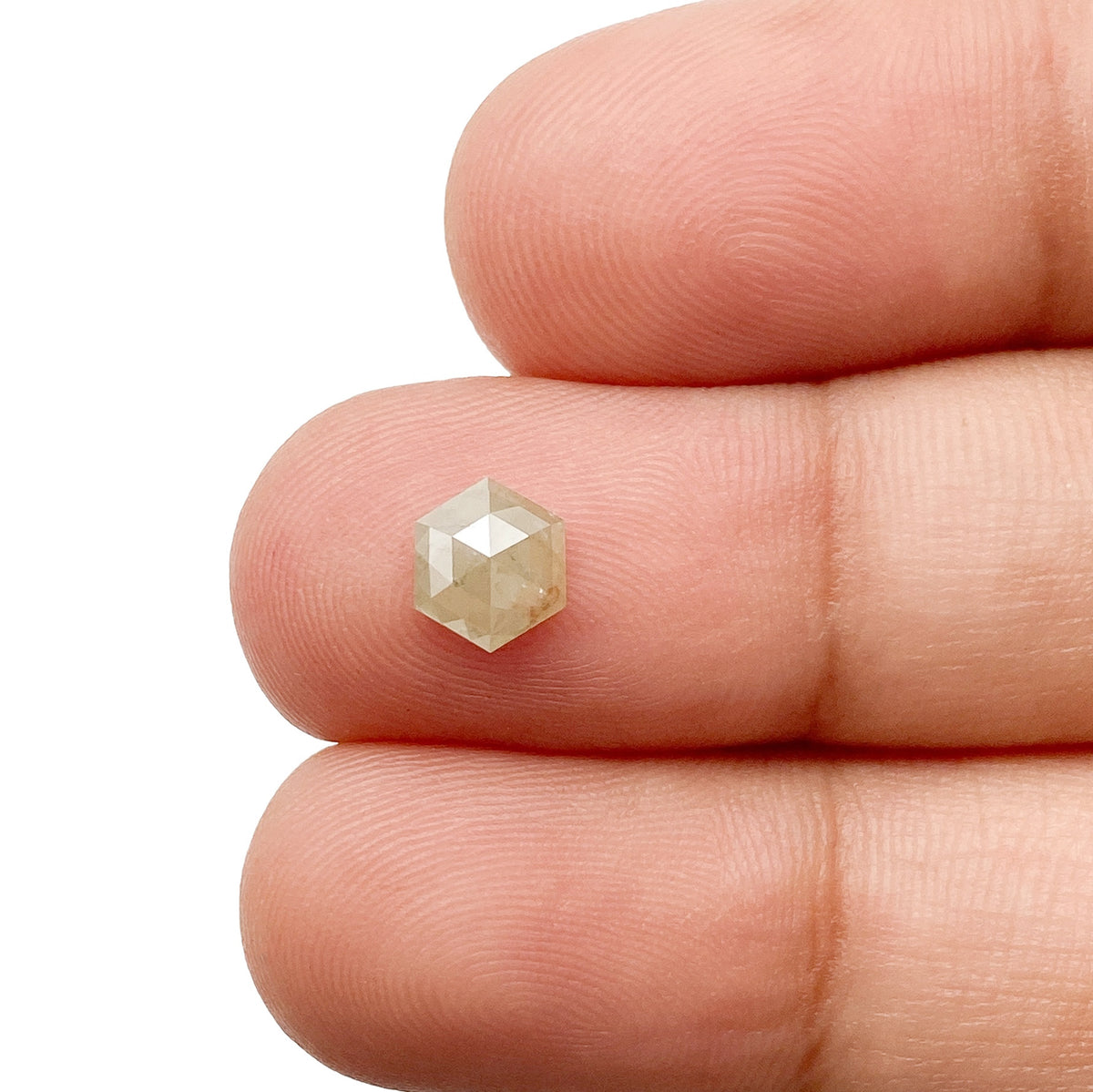 0.68ct | Rustic  Hexagon Shape Rose Cut Diamond - Modern Rustic Diamond