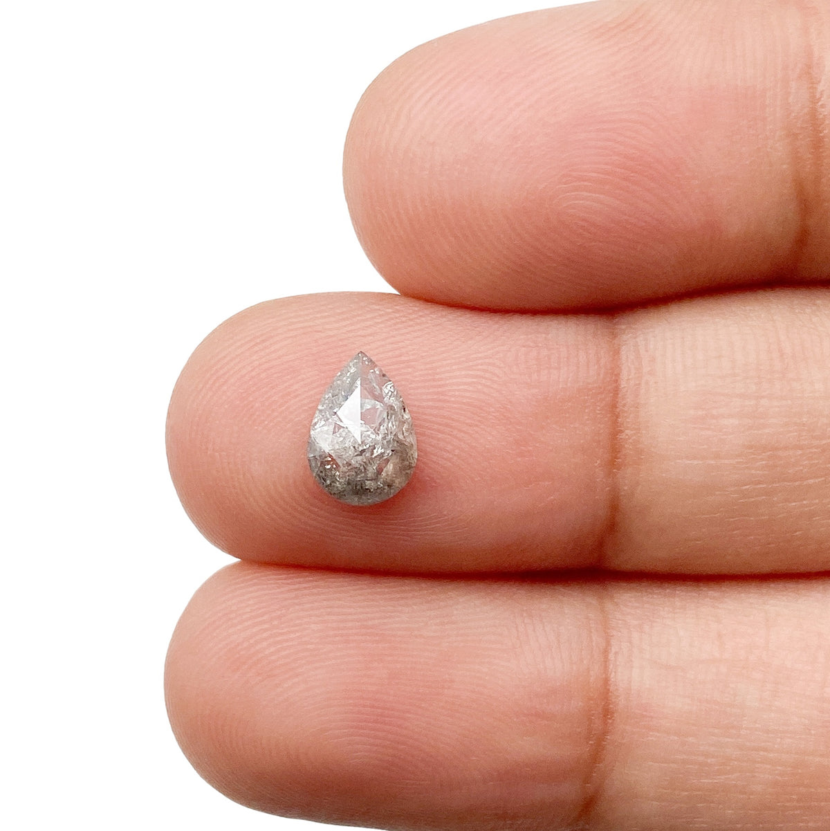 0.83ct | Rustic  Pear Shape Rose Cut Diamond - Modern Rustic Diamond