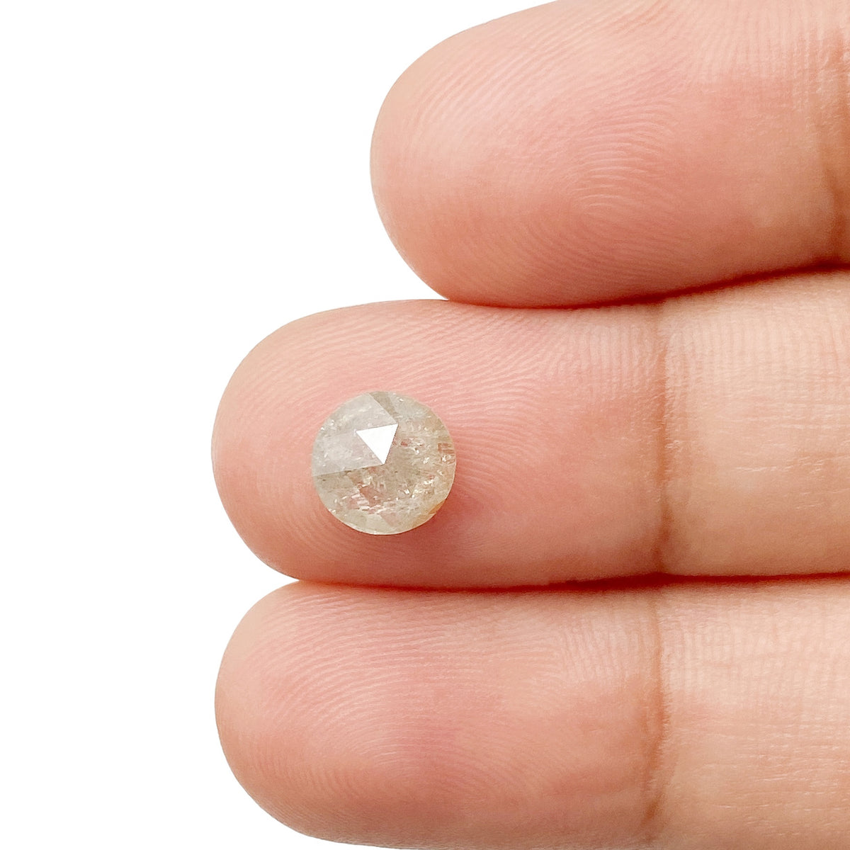 1.13ct | Salt &amp; Pepper Round Shape Rose Cut Diamond - Modern Rustic Diamond