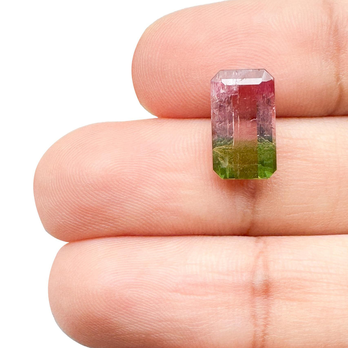 3.67ct |  Emerald Shape Step Cut Tourmaline - Modern Rustic Diamond