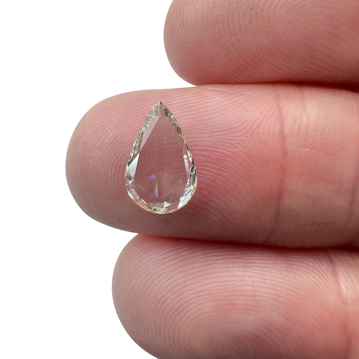 0.95ct | Champagne VVS Pear Shape Rose Cut Diamond - Modern Rustic Diamond