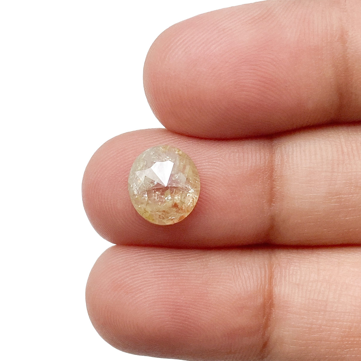 2.15ct | Salt &amp; Pepper Oval Shape Rose Cut Diamond - Modern Rustic Diamond