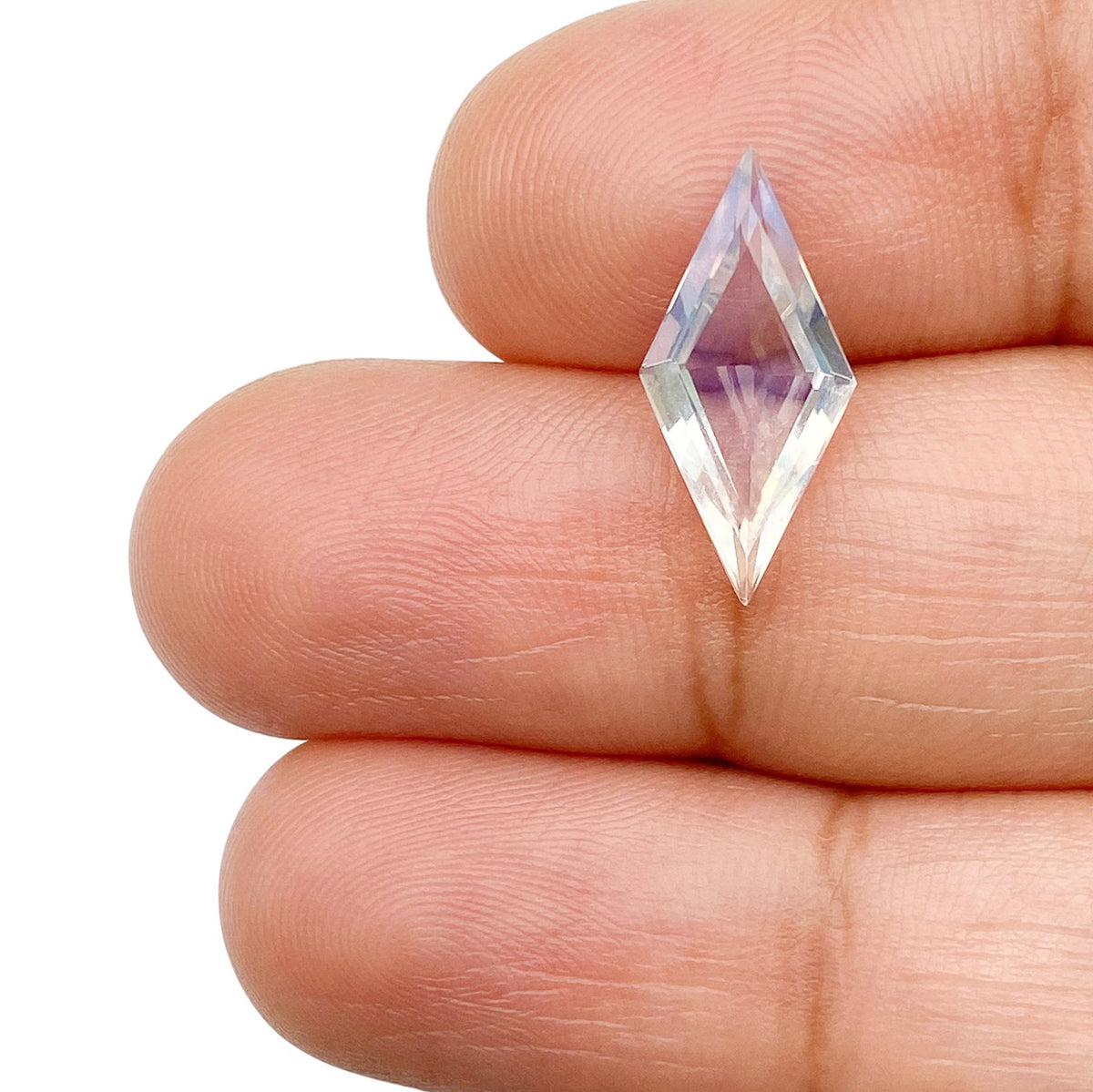 1.67ct |  Lozenge Shape Step Cut Moonstone - Modern Rustic Diamond