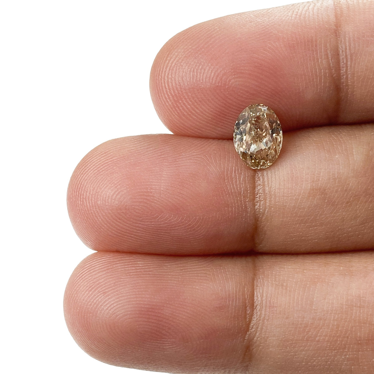 1.13ct | Champagne VS Oval Shape Brilliant Cut Diamond - Modern Rustic Diamond